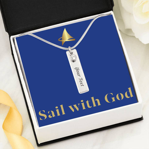 "Sail with God" Birthstone Name Necklace